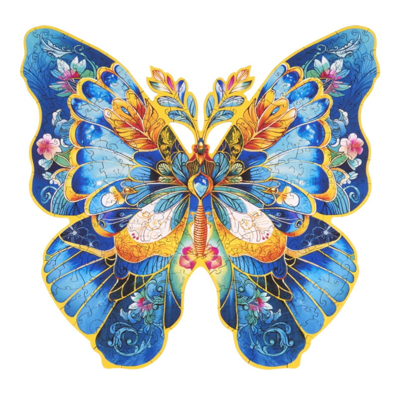 RoboTime Drevené puzzle motýľ Morpho Helena