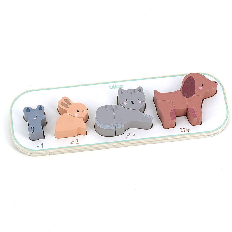 Vilac Vkladacie puzzle Učím sa počítať zvieratká