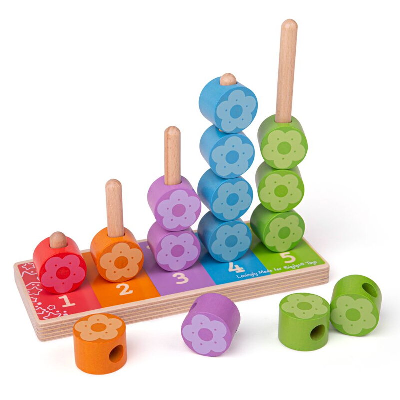 Bigjigs Toys Nasadzovanie farebných kvetiniek