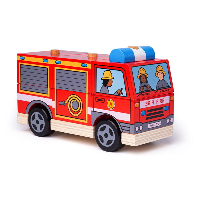 Bigjigs Toys Nasadzovanie Hasičské auto