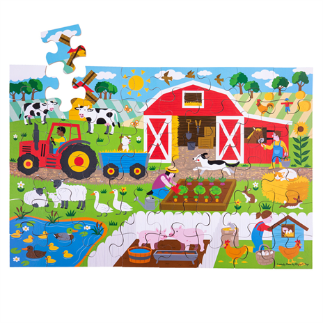Bigjigs Toys Podlahové puzzle Farma 48 ks