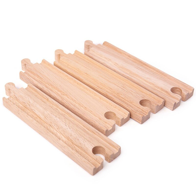 Bigjigs Rail Drevené koľaje Dlhé rovné koľaje - 21 cm - 4 ks