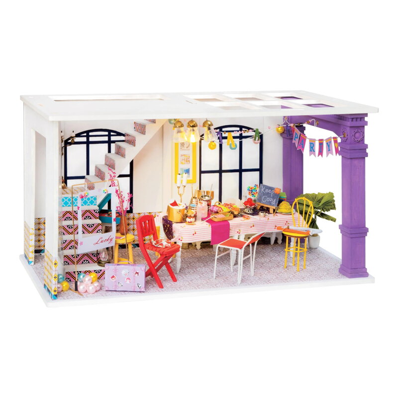 RoboTime Drevené 3D puzzle Miniatúra Podkrovná párty jedáleň DGF03