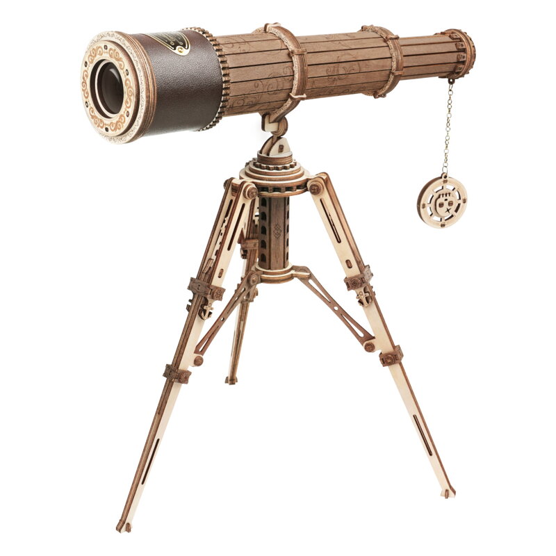 RoboTime Drevené 3D mechanické puzzle Pirátsky ďalekohľad 314 ks