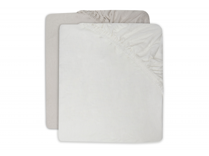 Napínacia plachta 120x60 cm 2 ks  Ivory / Nougath